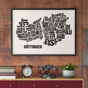 Buchstabenort Göttingen Schwarz auf Naturweiß