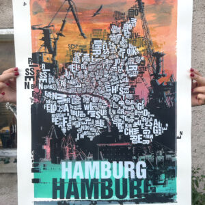 Buchstabenort Hamburg Unikat Siebdruck Sonderauflage