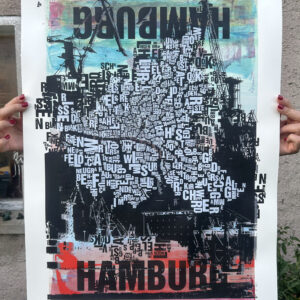 Buchstabenort Hamburg Unikat Siebdruck Sonderauflage