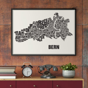 Buchstabenort Bern Schwarz auf Naturweiß