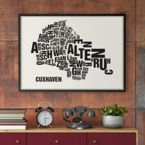 Buchstabenort Cuxhaven Schwarz auf Naturweiß