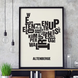 Buchstabenort Altenberge Schwarz auf Naturweiß