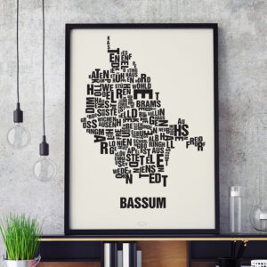 Buchstabenort Bassum Schwarz auf Naturweiß
