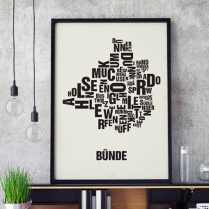 Buchstabenort Bünde Schwarz auf Naturweiß