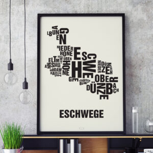 Buchstabenort Eschwege Schwarz auf Naturweiß