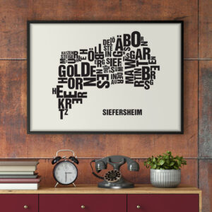 Buchstabenort Siefersheim Schwarz auf Naturweiß