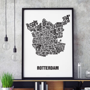 Buchstabenort Rotterdam Schwarz auf Naturweiß