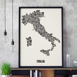 Buchstabenort Italien, Landkarte aus Buchstaben