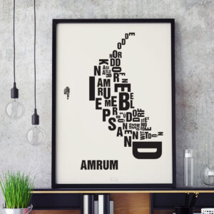 Buchstabenort Amrum Schwarz auf Naturweiß